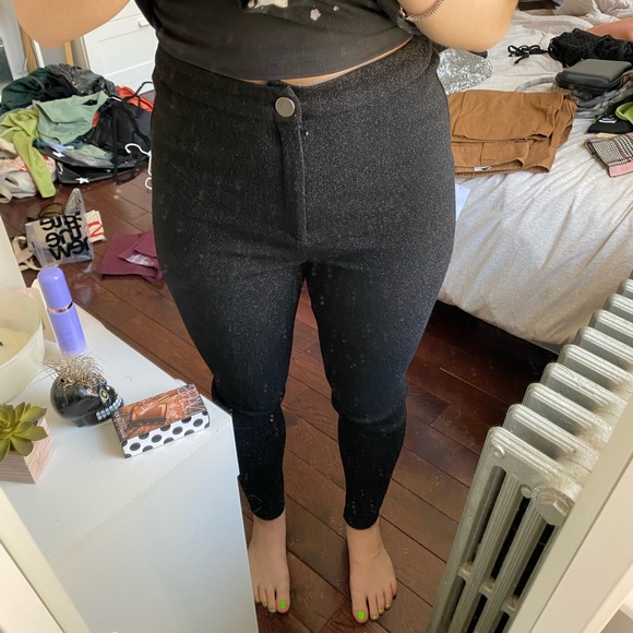 Mango | Pants u0026 Jumpsuits | Black Glitter Pants | Poshmark